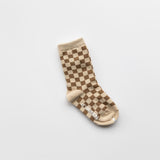 Checker Board Socks brown