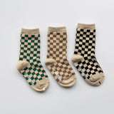 Checker Board Socks brown